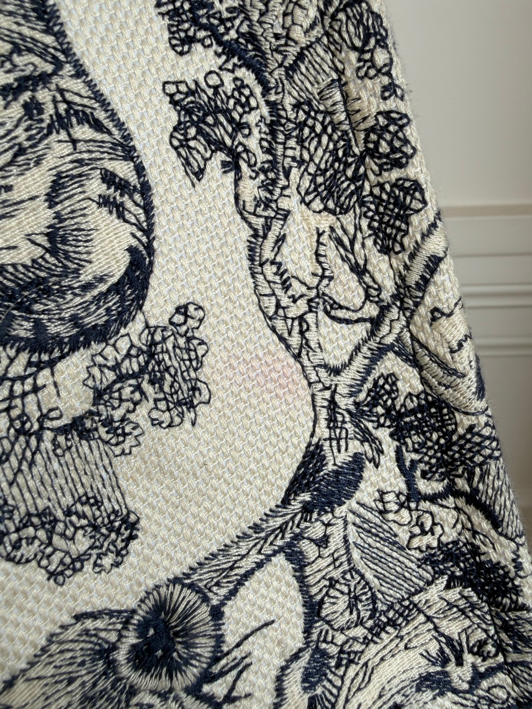 Dior Navy and Cream Toile De Juoy Medium Book Tote
