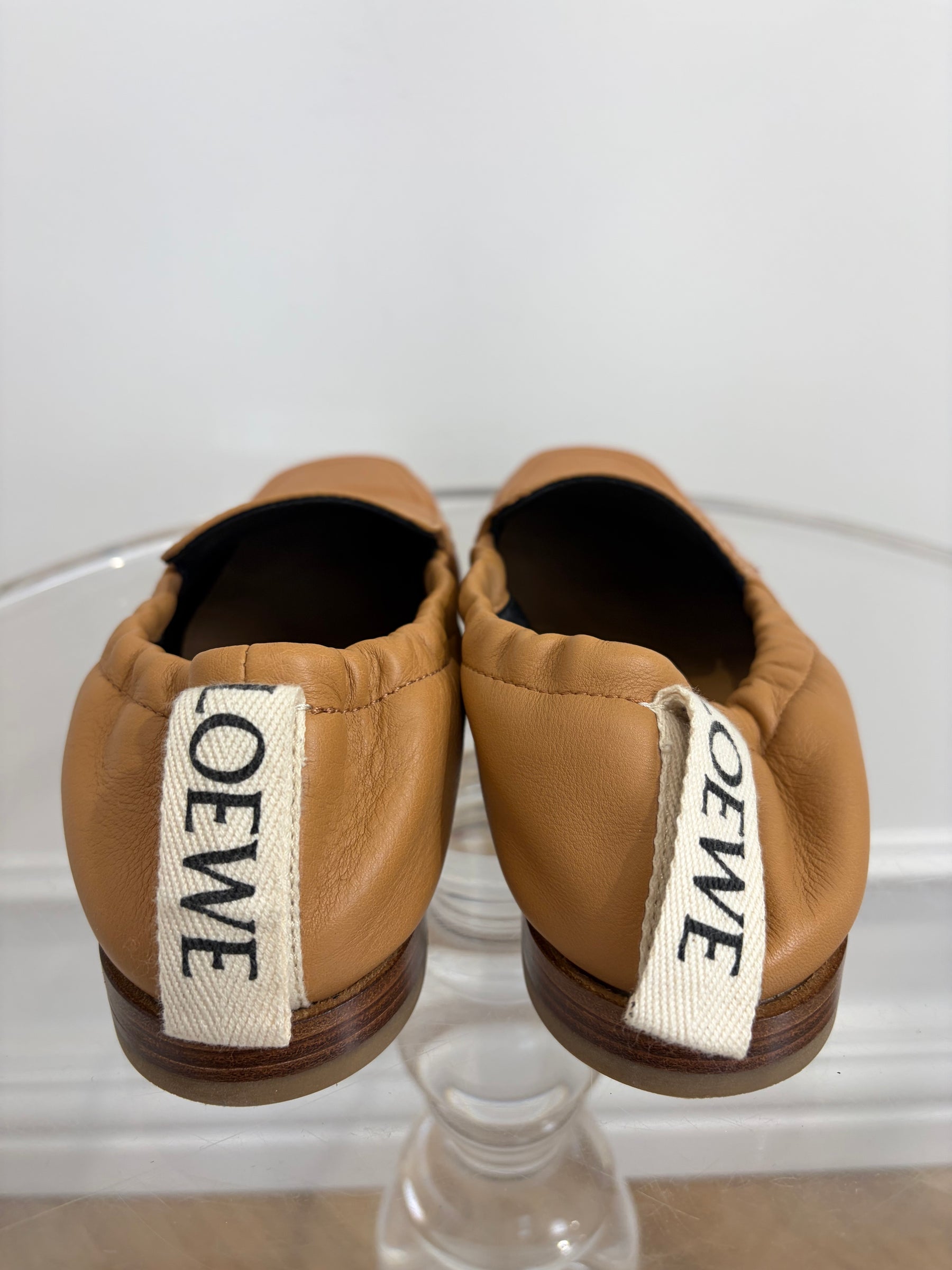 Loewe Camel Elasticated Loafers, 39