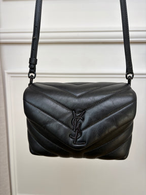 Saint Laurent Black Leather Toy Loulou Bag