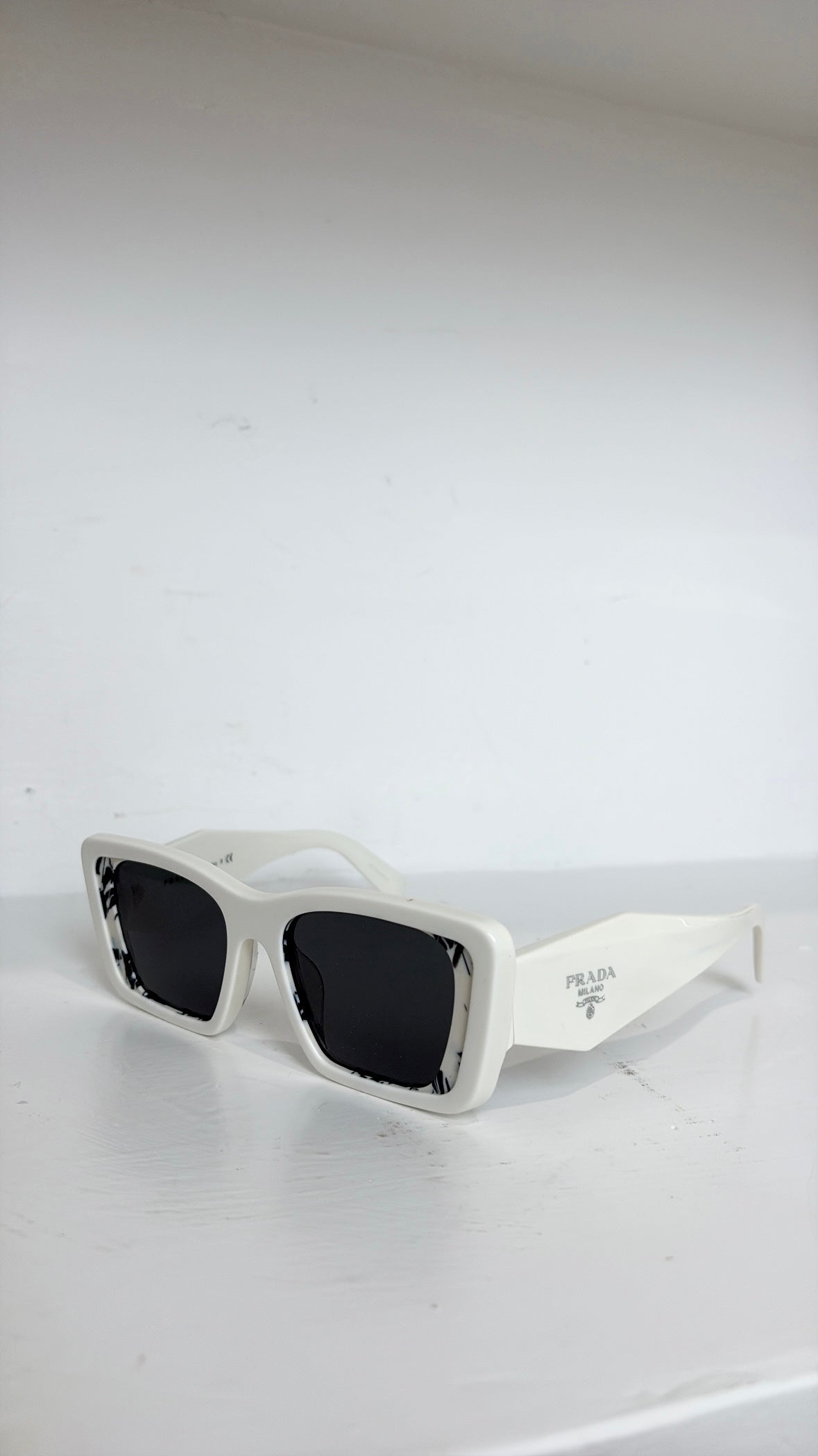 Prada White Cat Eye Sunglasses