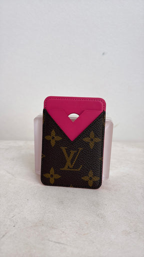 Louis Vuitton Canvas Monogram and Pink Leather Magnetic Card Holder