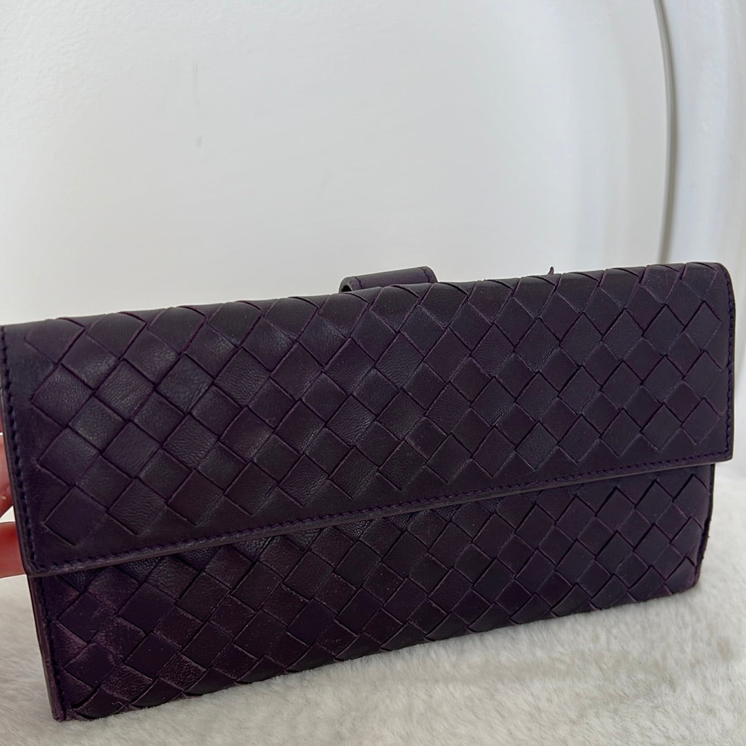 Bottega Veneta Purple Woven Wallet