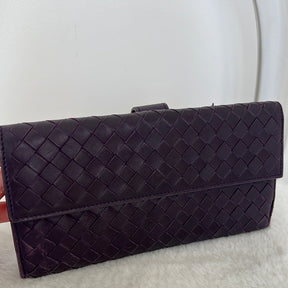 Bottega Veneta Purple Woven Wallet