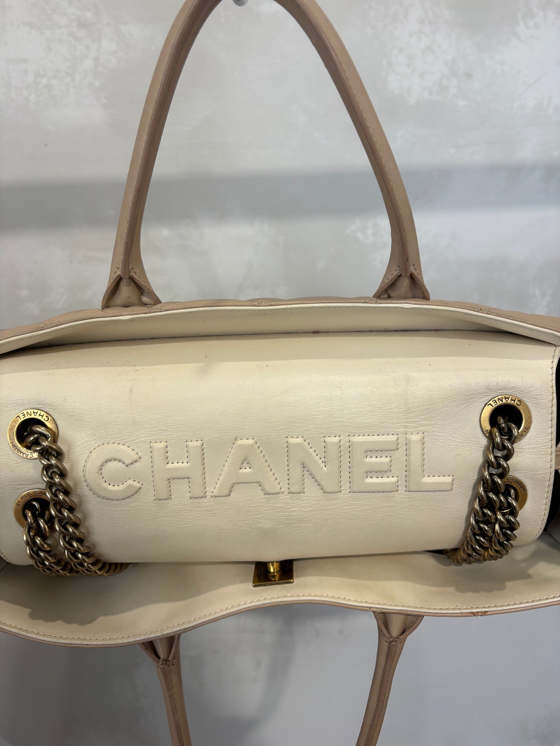 Chanel Portobello Tote Bag Quilted Lambskin Gold Tone HW