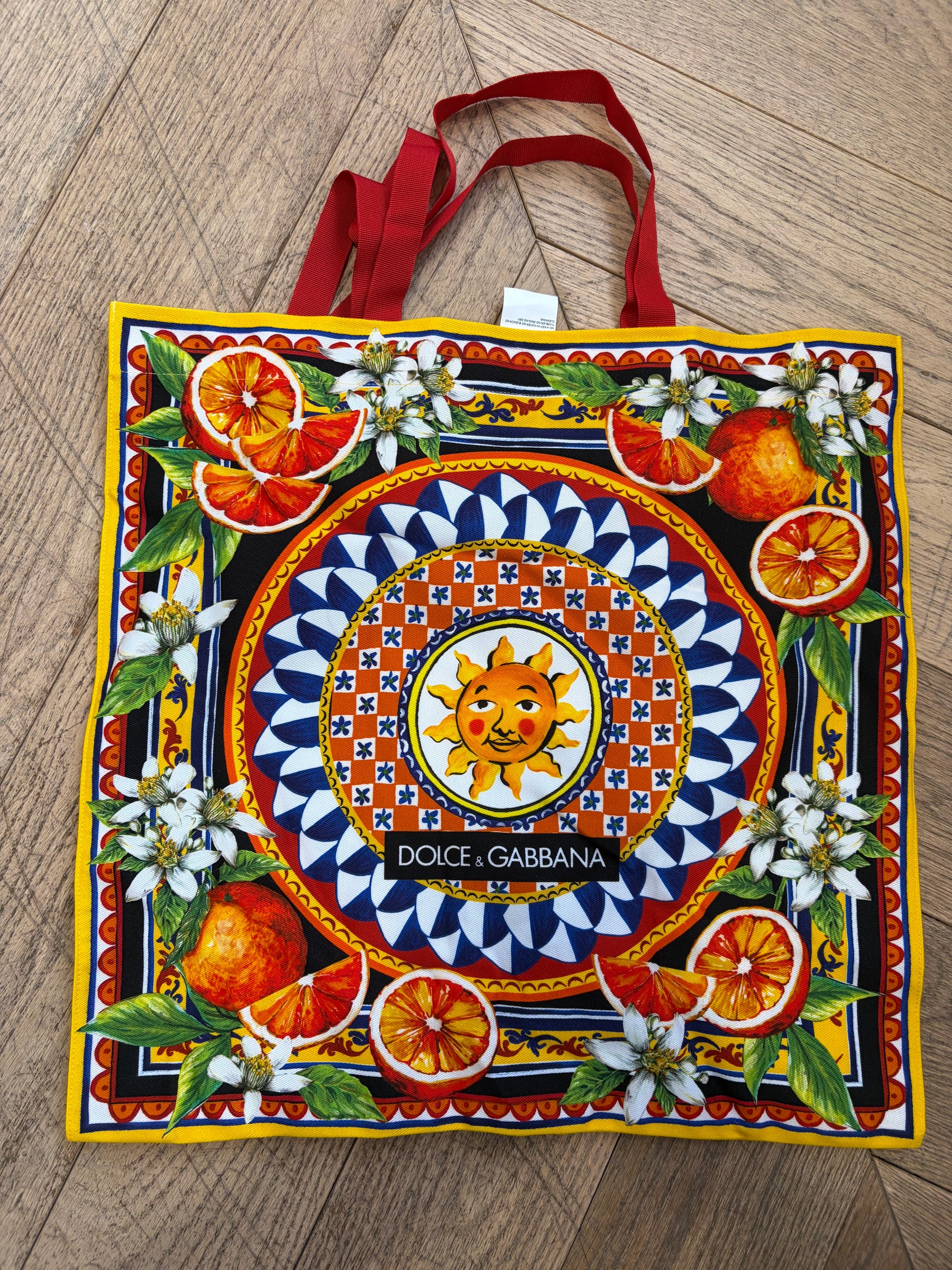 Dolce & Gabbana Multi Coloured Fruit and Sun Print Tote