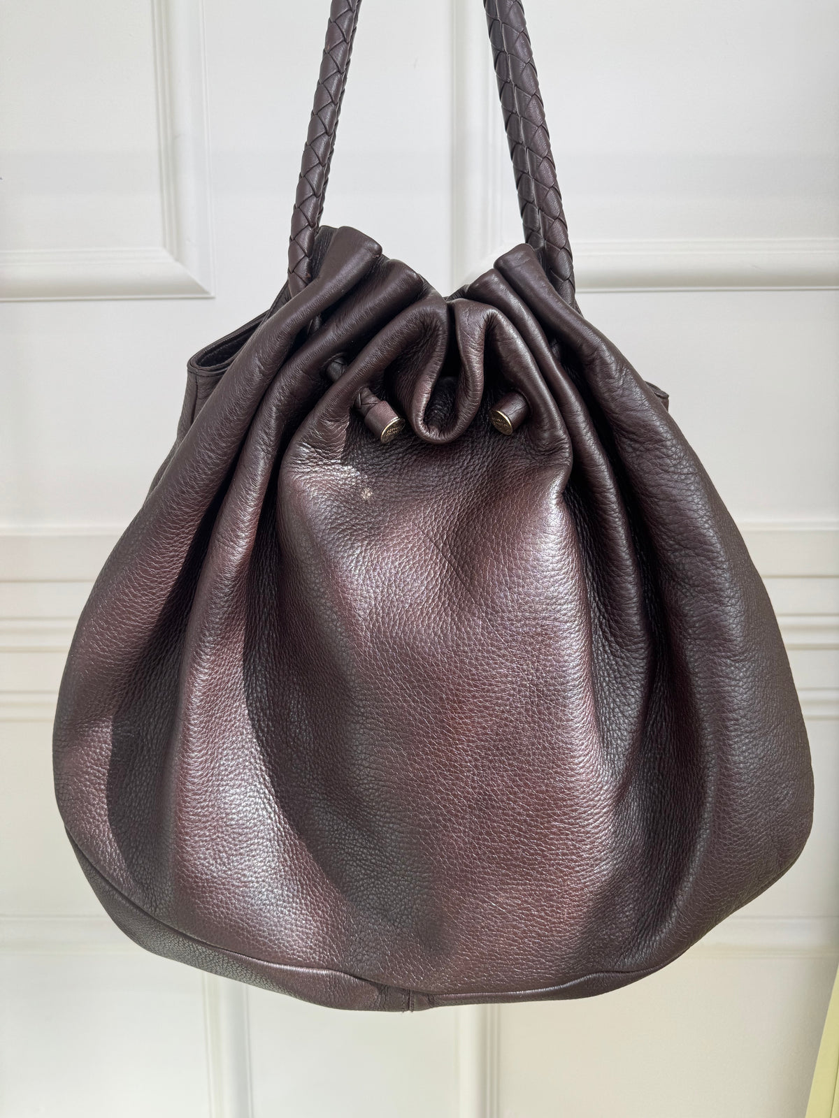 Bottega Veneta Dark Brown Leather Shoulder Hobo Tote