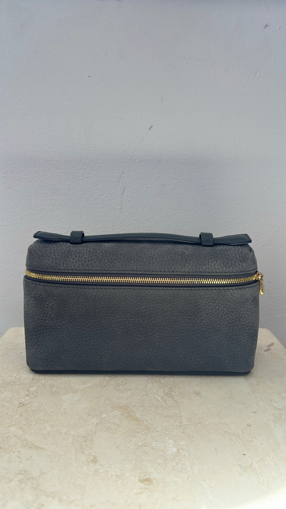 Loro Piana Charcoal Nubuck L19 Clutch