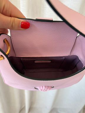Versace Pink Leather Medusa Hobo Shoulder Bag