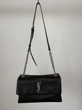 Saint Laurent Medium Monogram Grained Leather West Holywood Bag