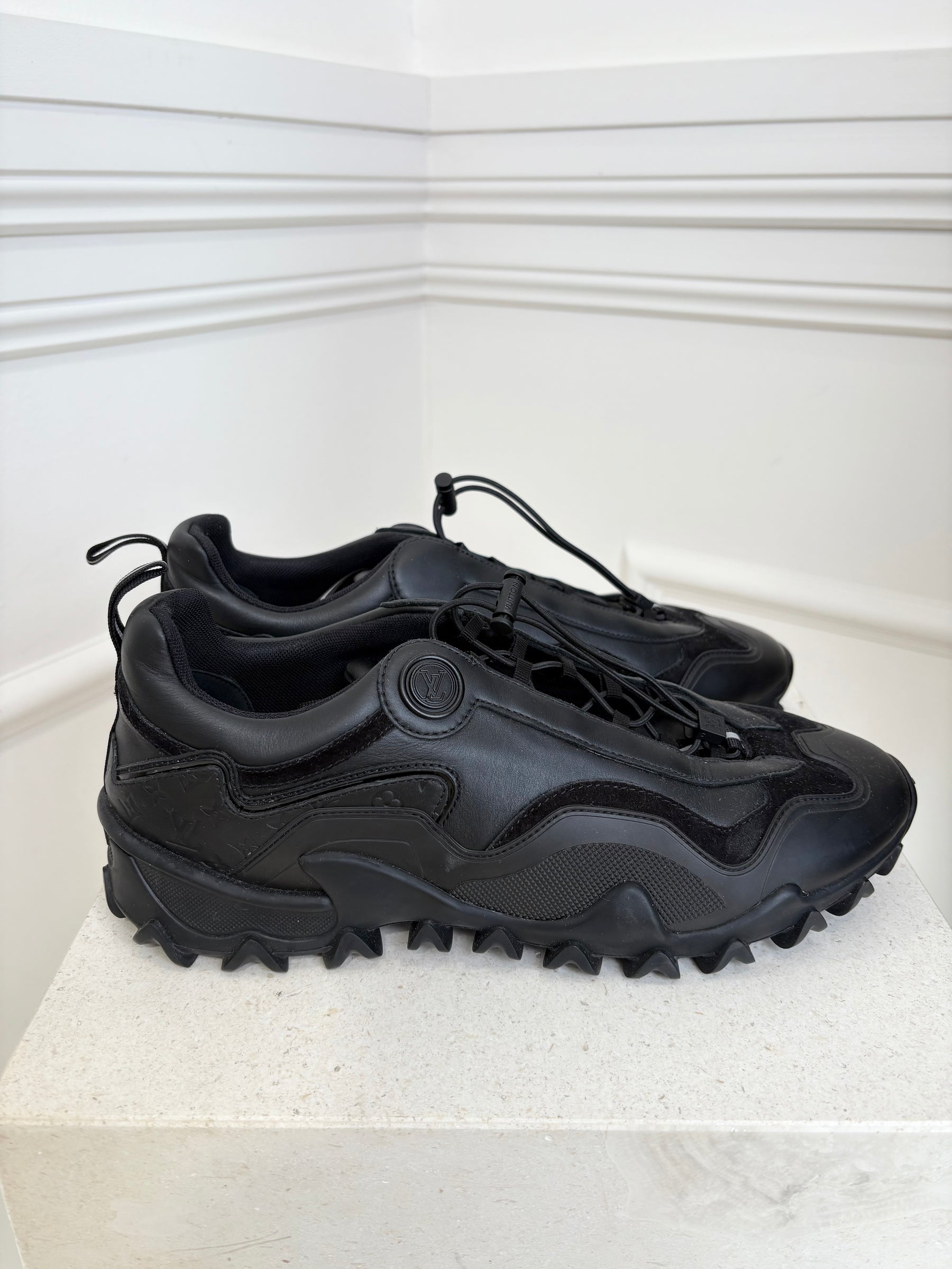 Louis Vuitton Black Leather Rush Sneakers, 40