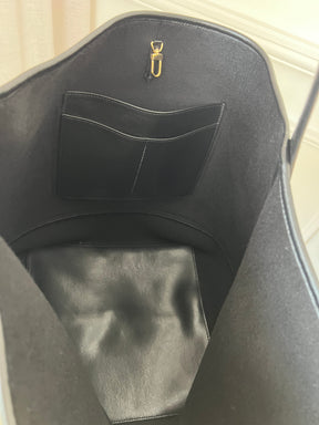 Totême Felt And Leather Belted Tote Black
