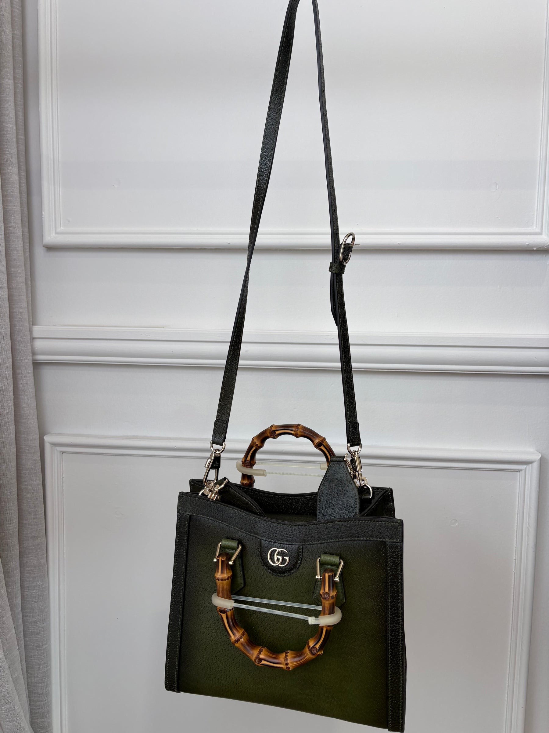 Gucci Ombre Green Leather Small Diana Tote