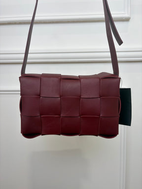 Bottega Veneta Burgundy Leather Cassette Bag