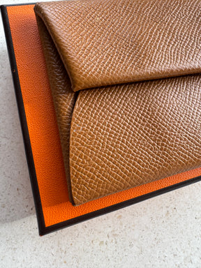 Hermès Gold Epsom Leather Bastia Coin Purse