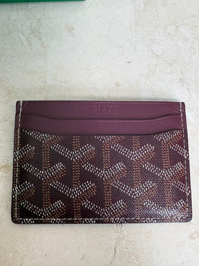 Goyard Burgundy Goyardine Canvas and Leather Cardholder