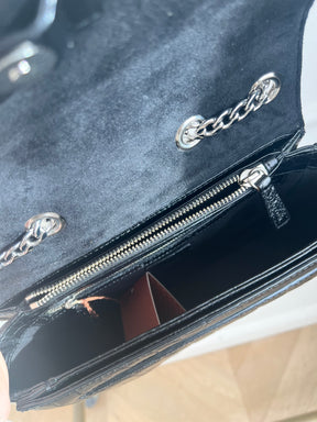 Oroton Ashby Croc Effect Shoulder Bag Tone Silver Hardware