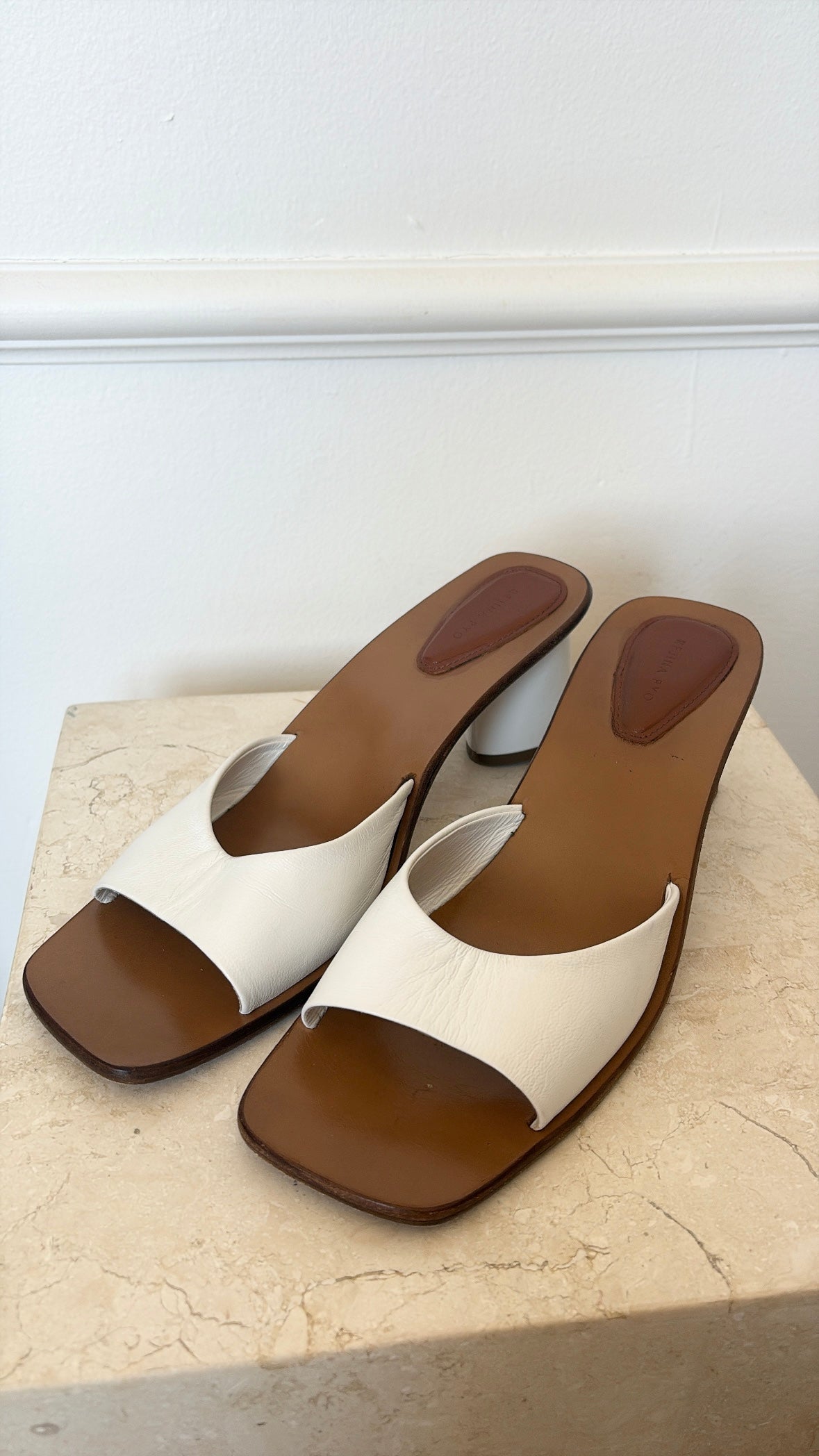 Rejina Pyo Block Heel Slide In White, 39