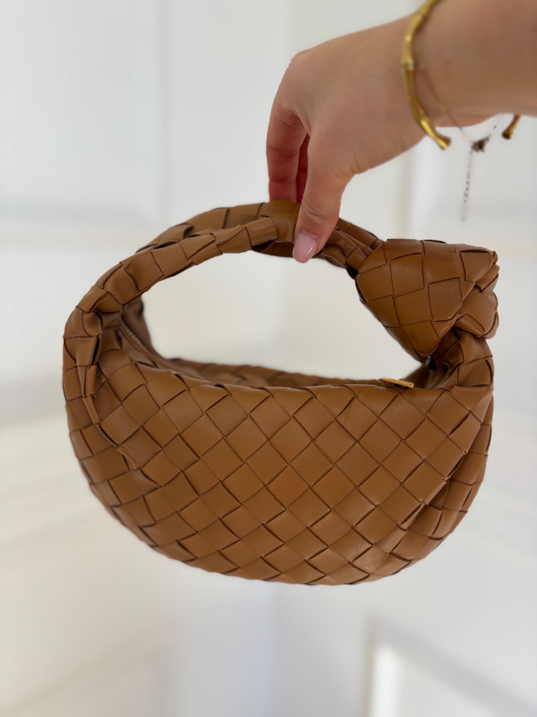 Bottega Veneta Tan Intrecciato Leather Mini Jodie Bag