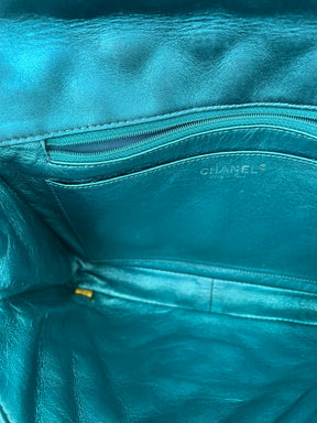 Chanel Metalic Teal Quilted Leather Reissue 2.55