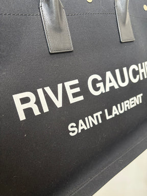 Saint Laurent Black Canvas Rive Gauche Tote