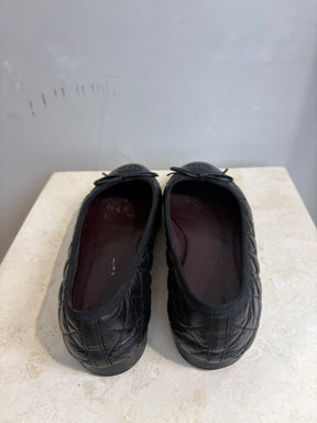 Chanel Black Quilted Chanel Ballet Flats, 37