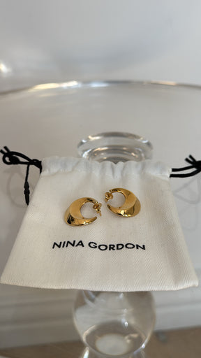 Nina Gordan Gold Plated Sterling Silver Moon Stud Earrings
