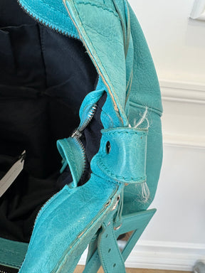 Balenciaga Turquoise Leather City Bag