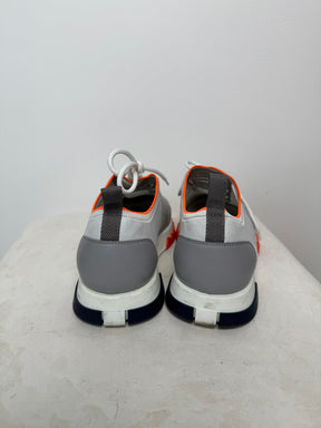 Hermès Grey and White Knit Sneakers, 40
