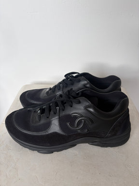 Chanel Black CC Sneakers, 41