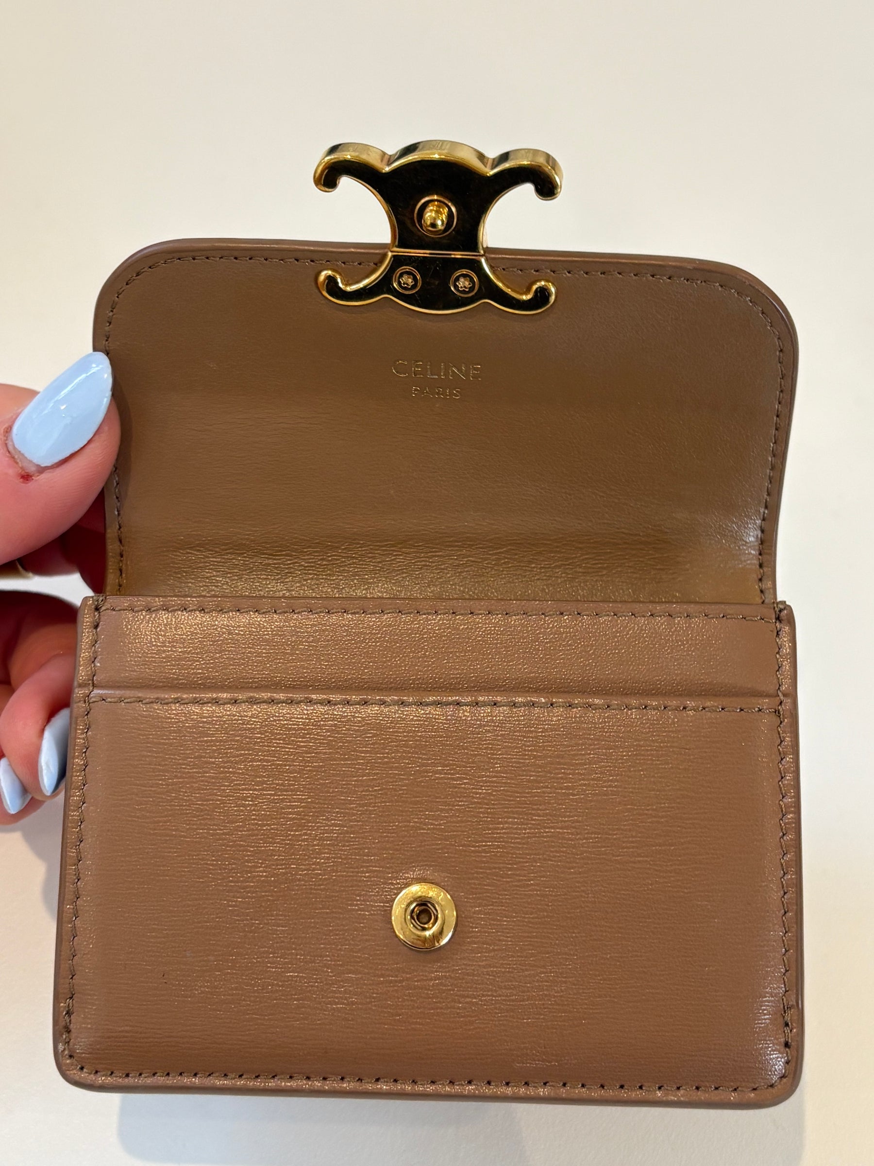 Celine Card Wallet In Tan
