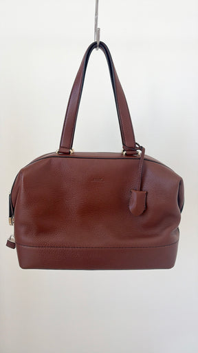 Bally Brown Leather Bowling Bag