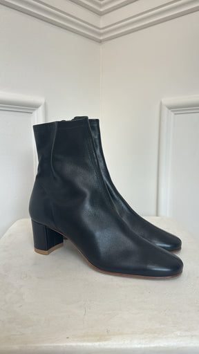 By Far Black Leather Heeled Ankle Boot, 38