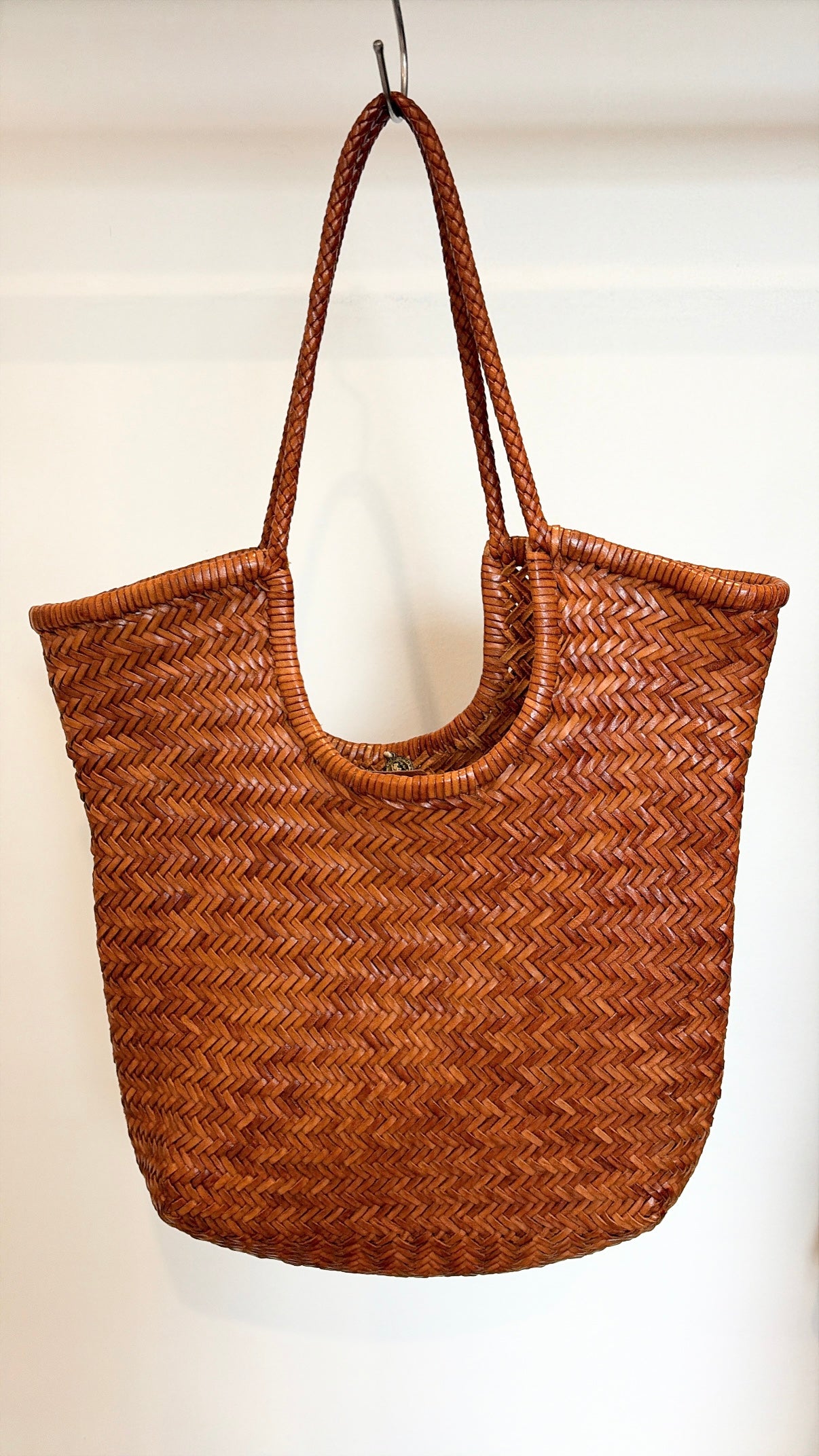 dragon diffusion Tan Woven Leather Tote