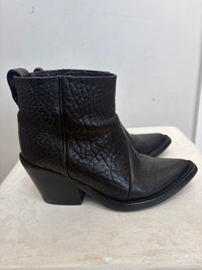 Acne Studios Black Leather Ankle Boots, 36