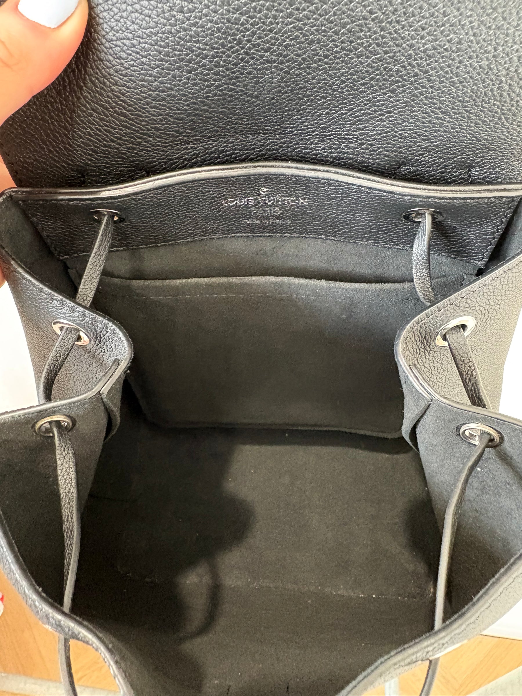 Louis Vuitton Black Leather LockMe Backpack