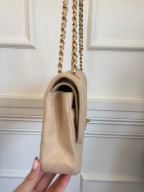 Chanel Beige Caviar Leather Medium Classic Flap Bag
