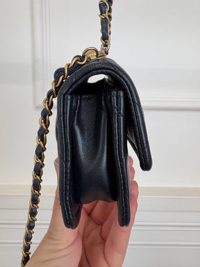 Chanel Navy leather Mini Flap Bag in Lambskin