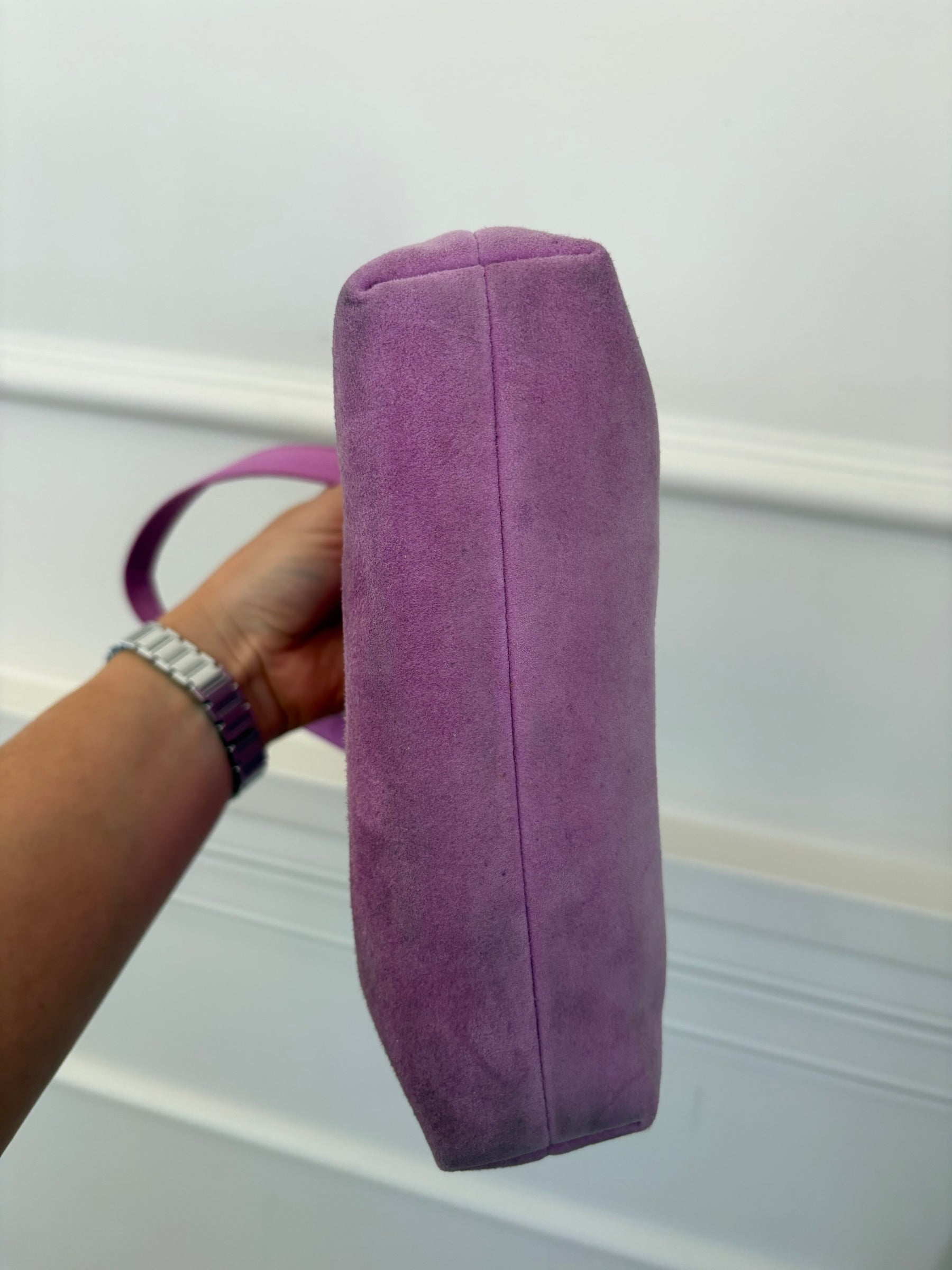 Prada Purple Suede and Silk Mini Tote,