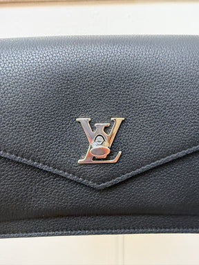 Louis Vuitton Mylockme Chain Pochette Black Silver