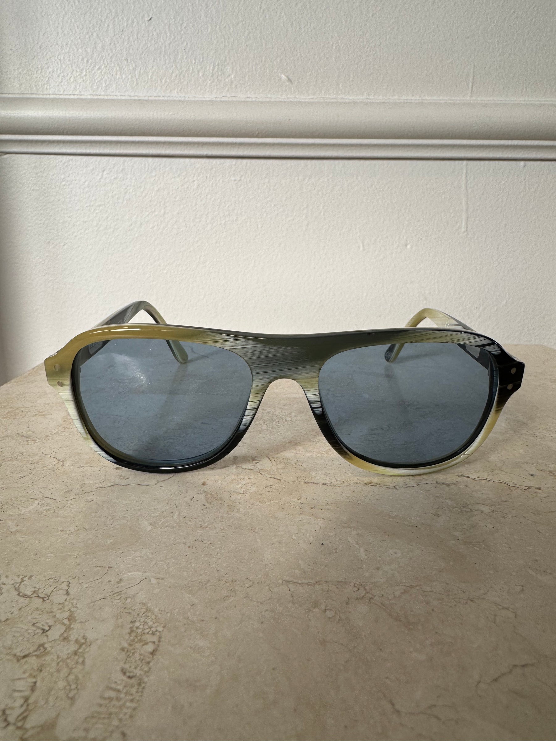 P Johnson Yellow Marbled Aviator Sunglasses