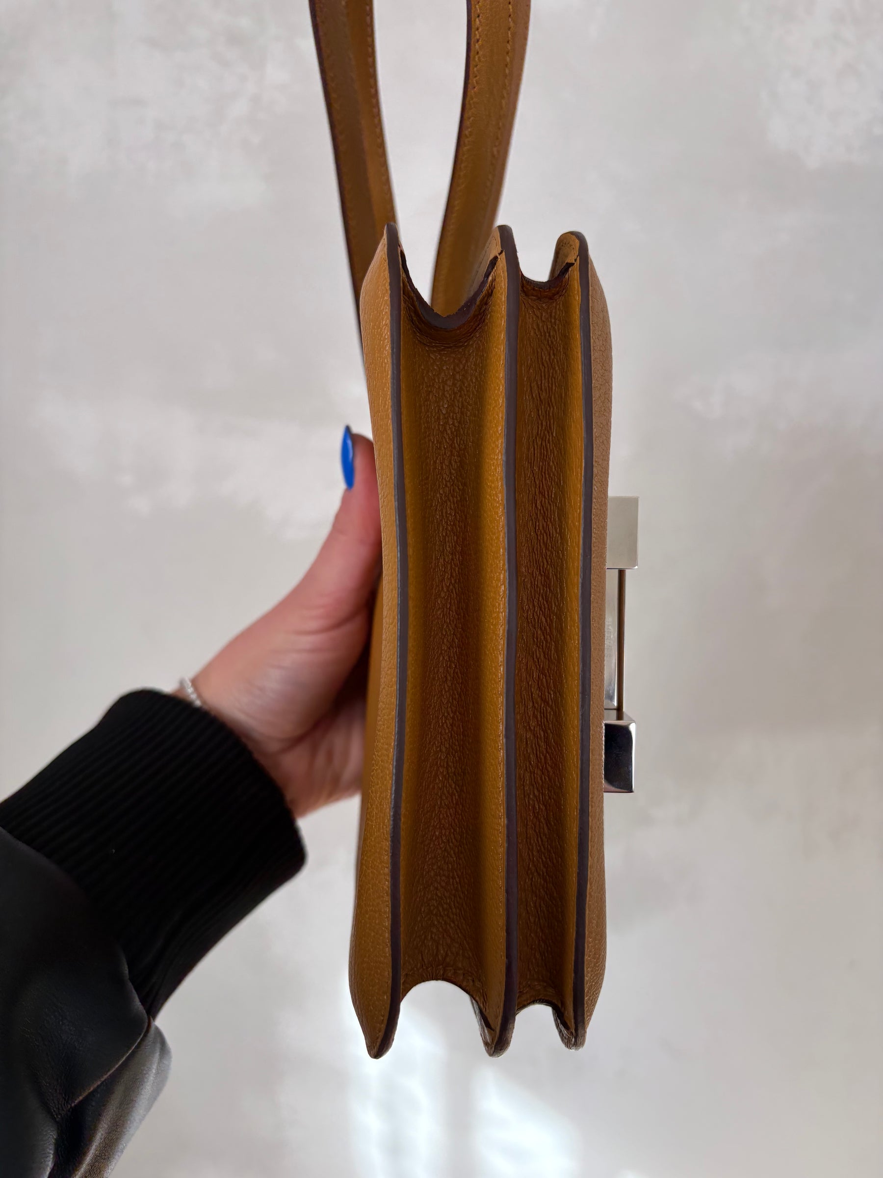 Hermès Constance III Mini in Caramel Chevre Leather with Paladium Hardware
