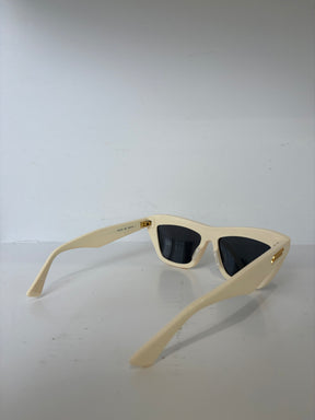 Bottega Veneta Cream Cat Eye Sunglasses