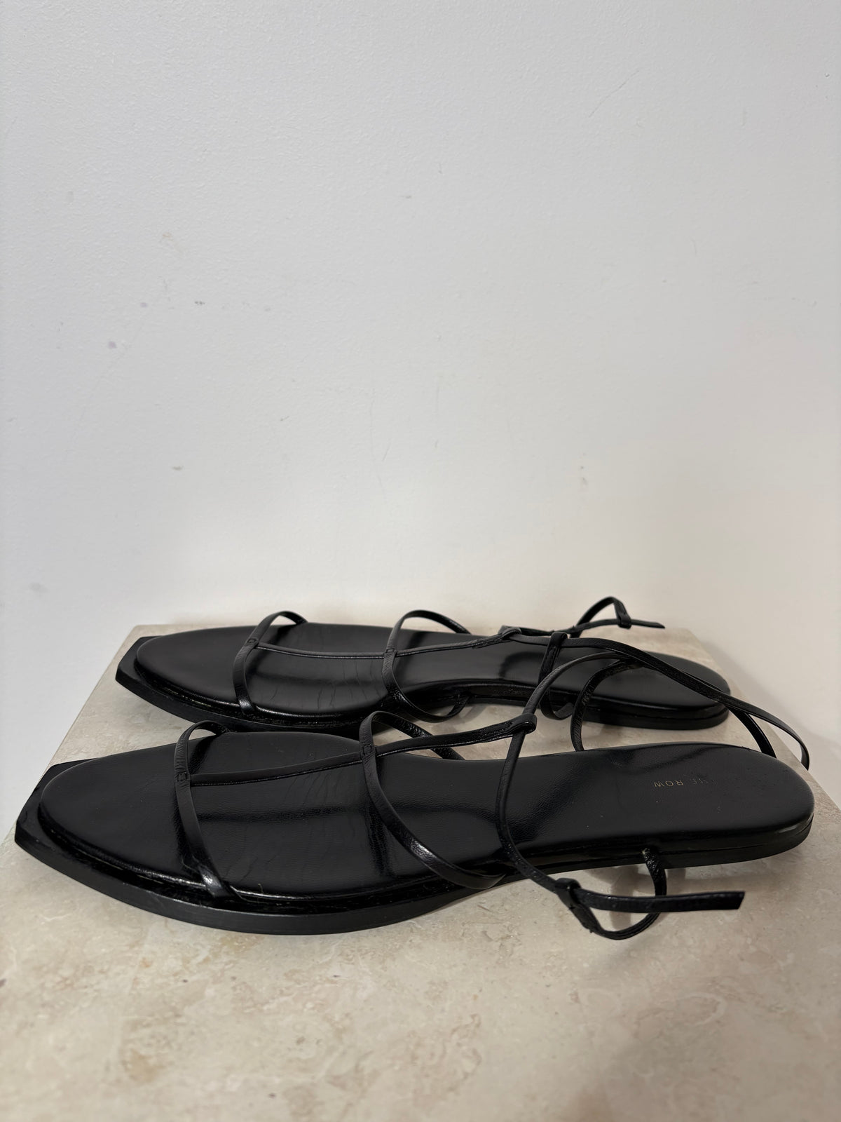 The Row Black Strappy Sandals, 39