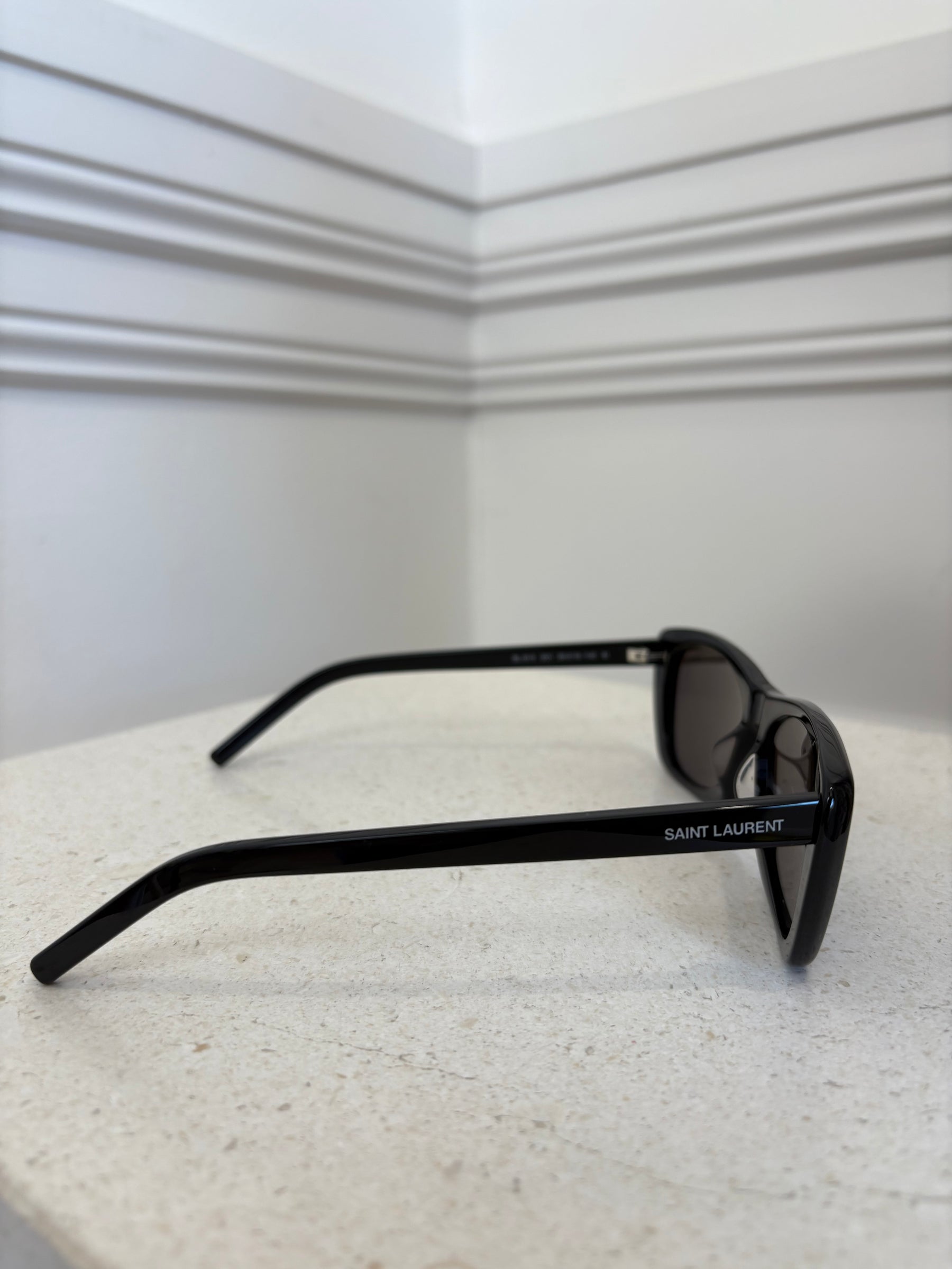 Saint Laurent Black Rectangle Sunglasses