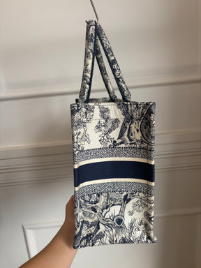 Dior Navy and Cream Toile De Juoy Medium Book Tote