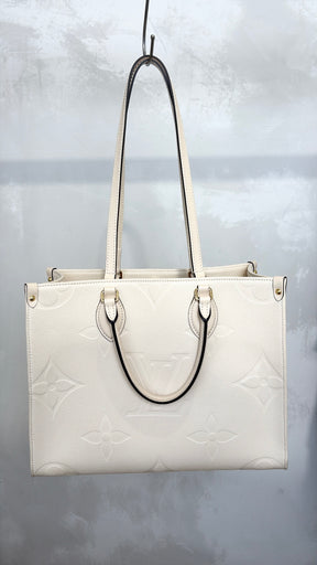 Louis Vuitton Cream Empreinte Leather On the Go MM Tote