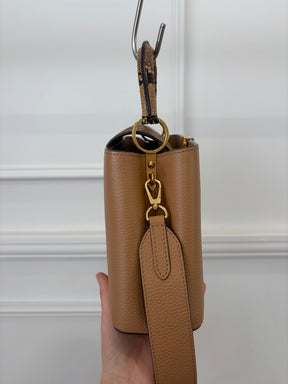 Louis Vuitton Camel Grained Leather Capucines BB with Python Leather Trim