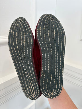 ViBi VENEZiA Marroon Velvet Mary Jane Flats, 40