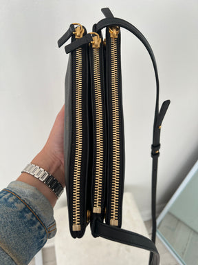 Céline Black Smooth Leather Small Trio Bag