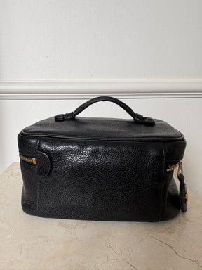 Chanel Black Caviar Leather Toiletry Case